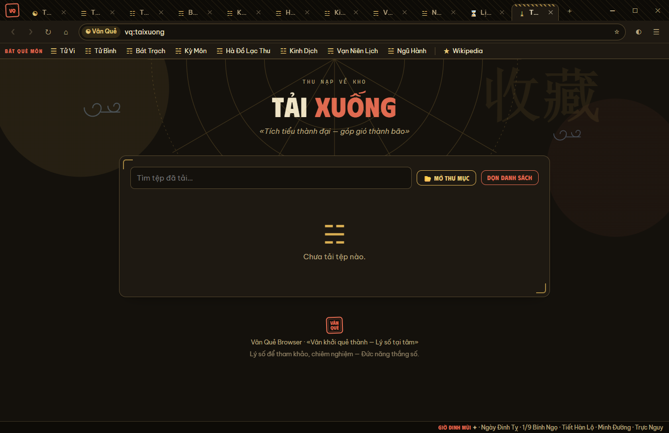 Trang tải xuống ở giao diện tối